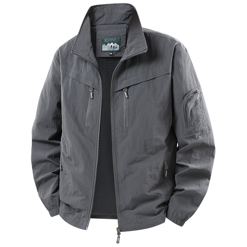 Men's Lightweight Functional Jacket with Mesh Lining and Multiple Zipper Pockets Shop Velvia