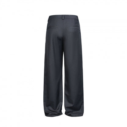 Women Wide Pleated Trousers with High Waist and Visible Button Placket Shop Velvia