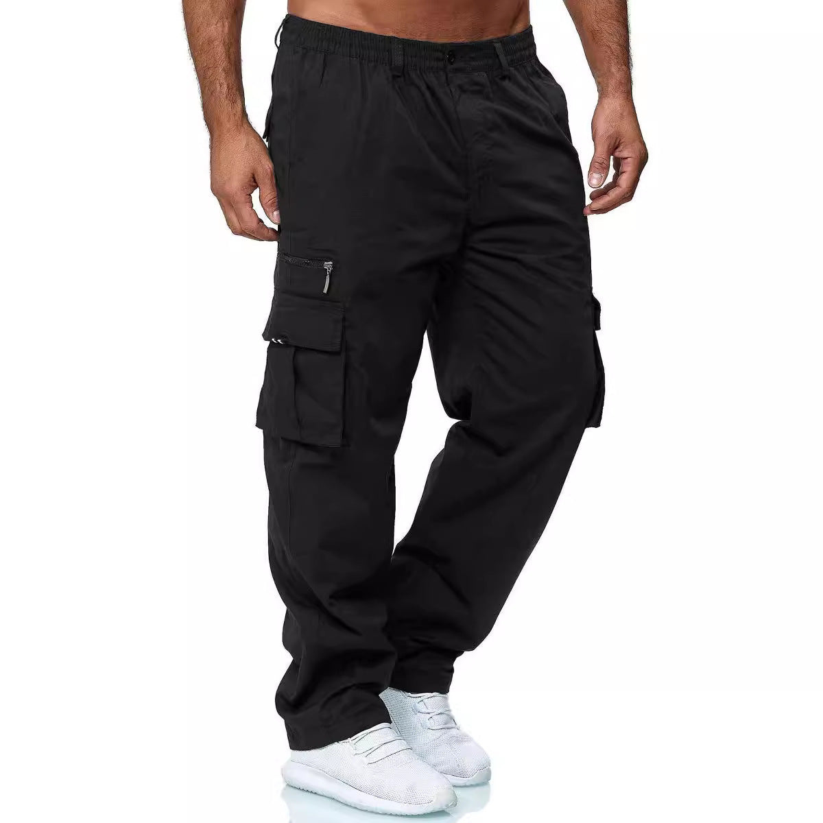 Men's cargo pants with elastic waistband and multifunctional pockets Shop Velvia