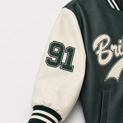 Men's varsity bomber jacket in letterman style with chenille applications Shop Velvia