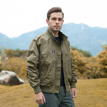 Men's bomber jacket pilot style lightly padded with two-way zipper and arm pocket Shop Velvia