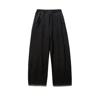 Unisex Wide Jogging Pants with Pleats, Elastic Drawstring and Side Pockets Shop Velvia