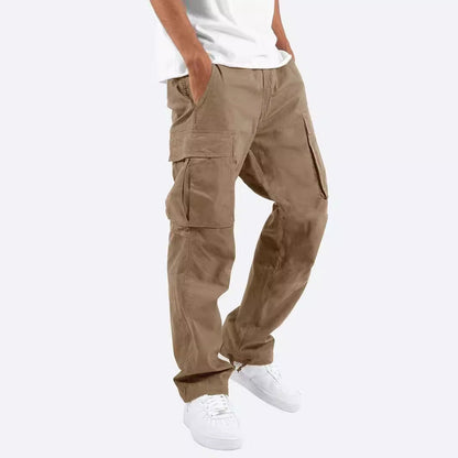 Men's casual cotton cargo pants with multi-pockets and adjustable hem Shop Velvia