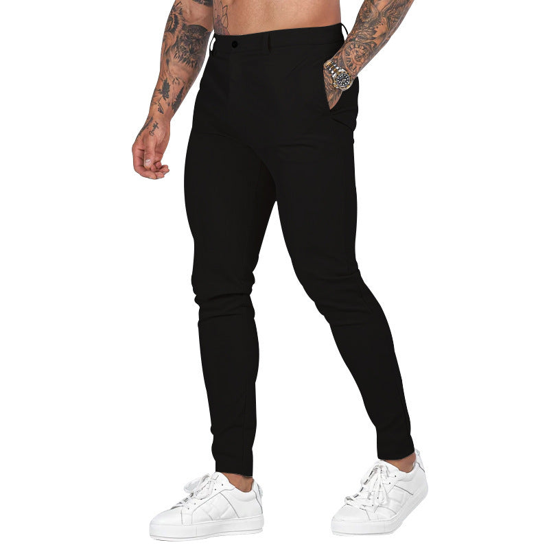 Men's Slim-Fit Chino Pants with Modern Design and Elastic Waist Shop Velvia