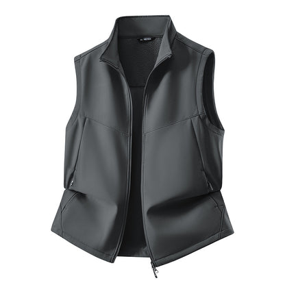 Women's Sleeveless Softshell Vest with Stand-Up Collar, Stretch Lining and Two-Way Zipper Shop Velvia