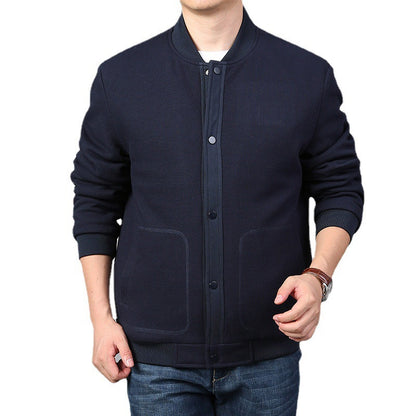 Men's Structured Bomber Jacket with Waffle Knit, Lightly Lined and Snap Placket Shop Velvia