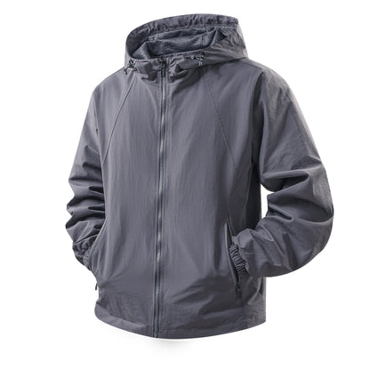 Men's Lightweight Breathable Hooded Windbreaker with Mesh Lining and Zipper Pockets Shop Velvia