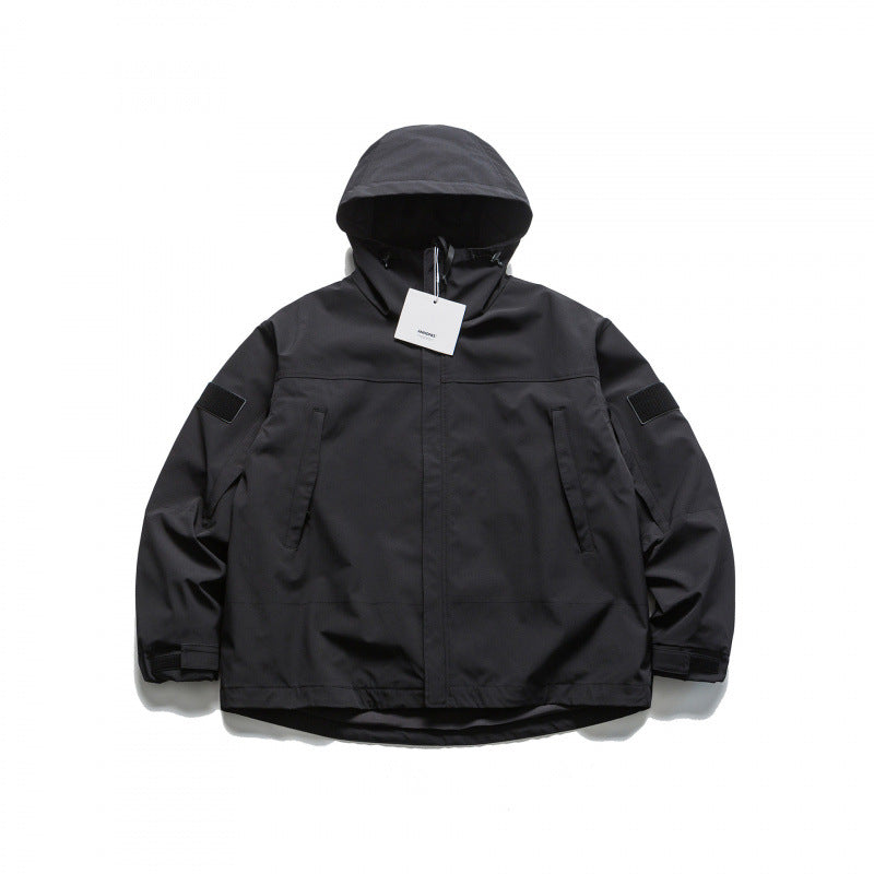 Unisex Oversize-Utility-Rain Jacket with Hood and Concealed Zipper Shop Velvia