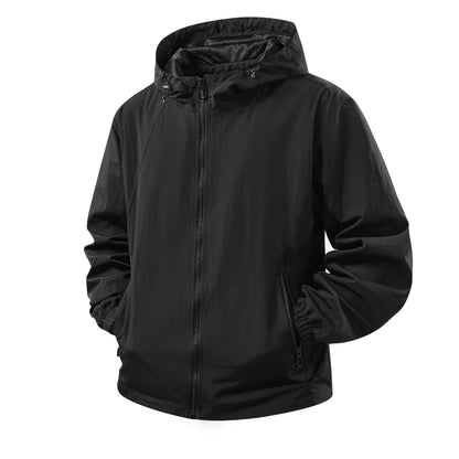 Men's Lightweight Breathable Hooded Windbreaker with Mesh Lining and Zipper Pockets Shop Velvia