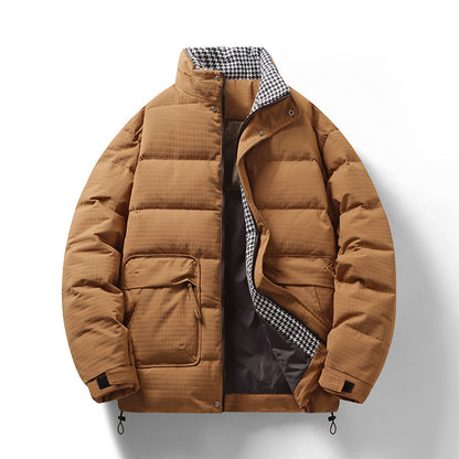 Men's quilted jacket with houndstooth lining and adjustable hem Shop Velvia