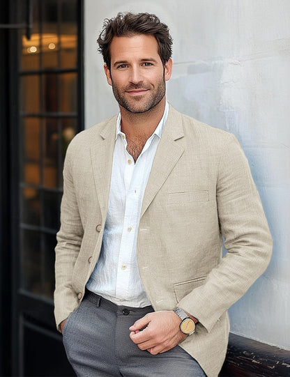 Men's Casual Linen Blazer Shop Velvia