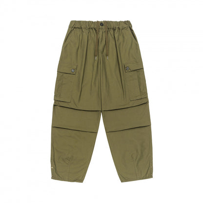 Unisex Oversize Cargo Pants with drawstring waistband, layer detail and snap hem Shop Velvia