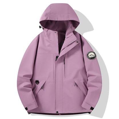 Women's waterproof hardshell outdoor jacket with hood and multifunction pockets Shop Velvia