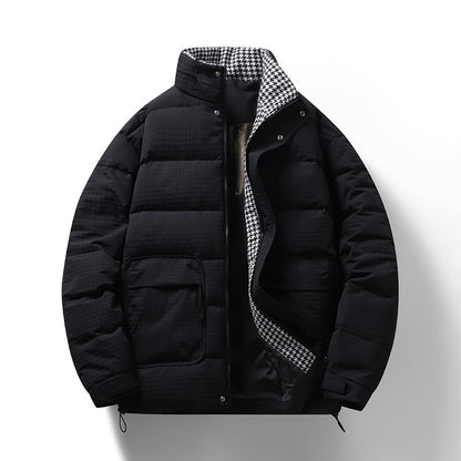 Men's quilted jacket with houndstooth lining and adjustable hem Shop Velvia