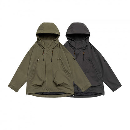Unisex Oversized Utility Parka with hood, concealed front placket and multifunctional pockets Shop Velvia
