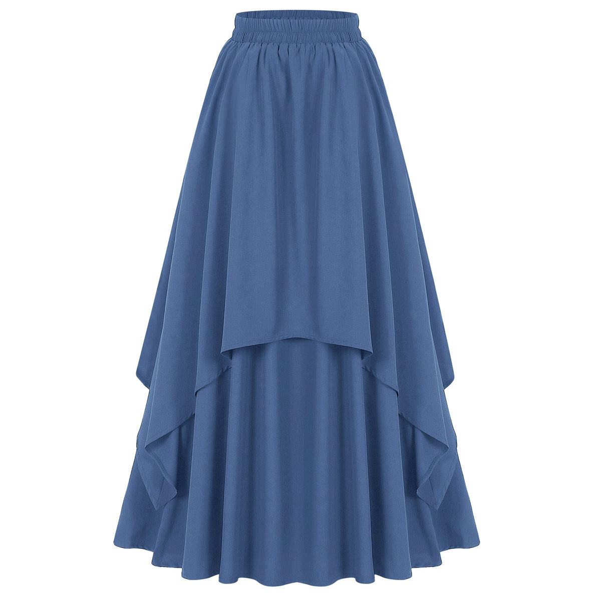Women’s multi-layered chiffon maxi skirt with high elastic waistband and asymmetrical tiered fall Shop Velvia