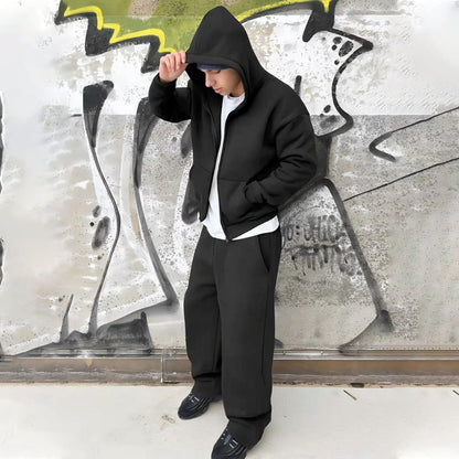 Men's Oversize Zip Hoodie and Relaxed Sweatpants Set Shop Velvia