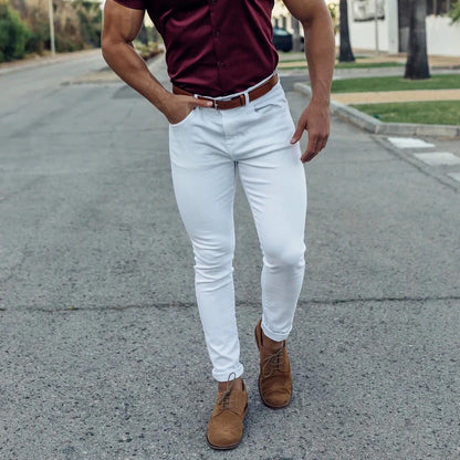 Men's Slim-Fit Chino Pants with Modern Design and Elastic Waist Shop Velvia