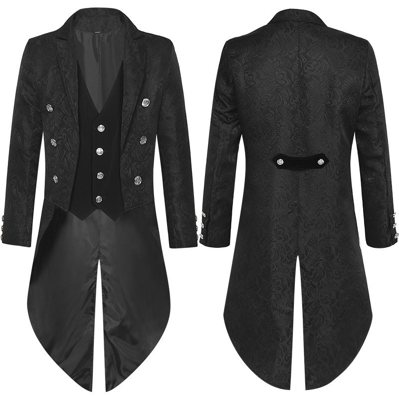 Men's tailcoat with swallowtail, embroidered lapel and ornamental cuff trim Shop Velvia