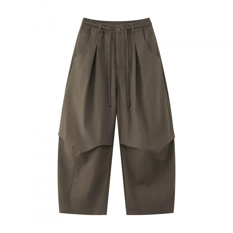 Unisex wide layered pants with balloon-shaped silhouette, high waist and drawstring Shop Velvia