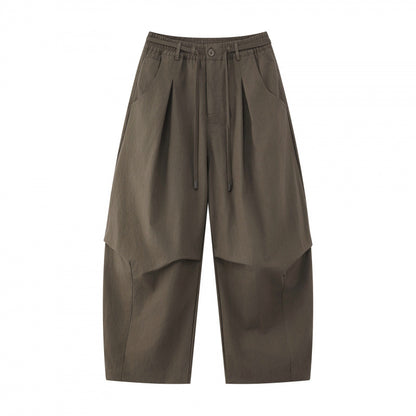 Unisex wide layered pants with balloon-shaped silhouette, high waist and drawstring Shop Velvia