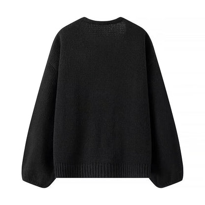 Women's Oversized Knit Cardigan with V-Neck and Sequin Bows Shop Velvia