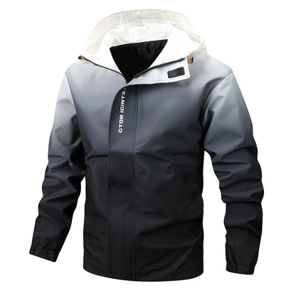 Men's Water-Repellent Hooded Jacket with Gradient, Windproof and Breathable Shop Velvia