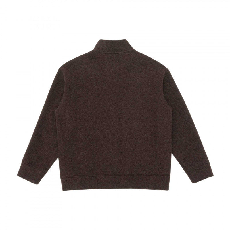 Unisex Boxy Knit Cardigan with Stand-Up Collar and Full Button Placket Shop Velvia