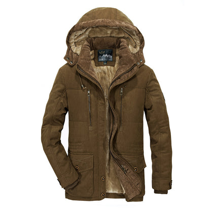 Men's winter parka with teddy lining, hood and water-repellent canvas outer layer Shop Velvia