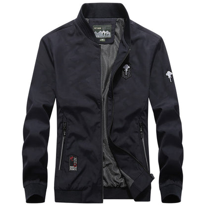 Men's Lightweight Urban Windbreaker Jacket with Mesh Lining, Embroidered Patches and Zipper Pockets Shop Velvia