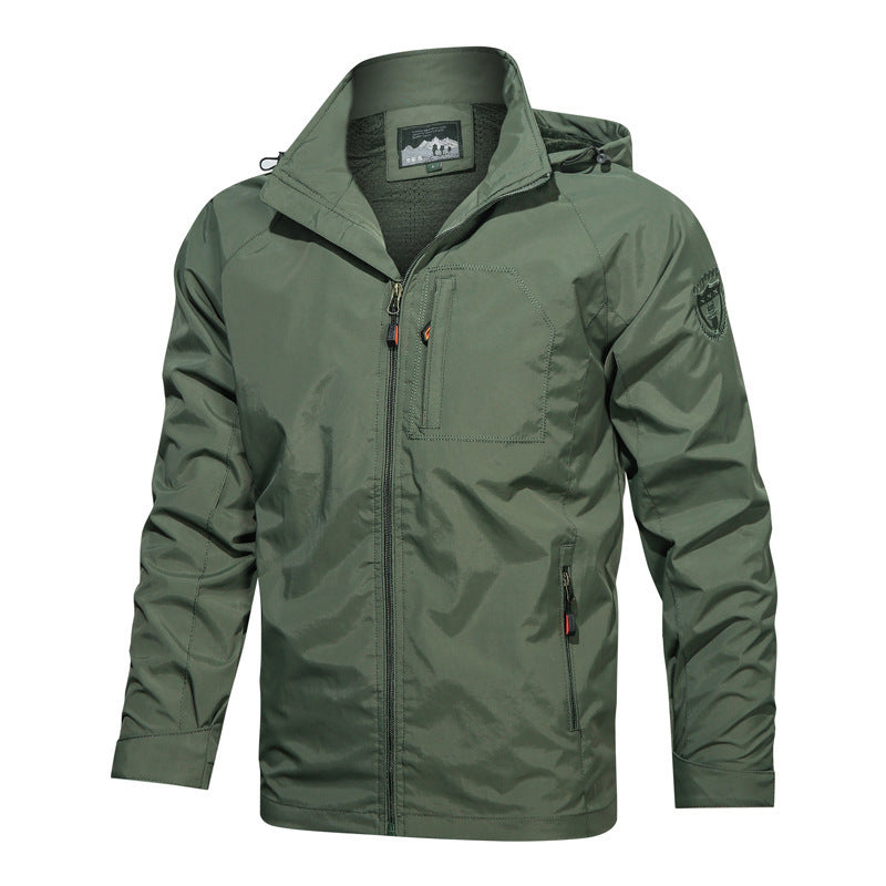 Men's Lightweight Softshell Field Jacket with Adjustable Hood and Organizer Chest Pocket Shop Velvia