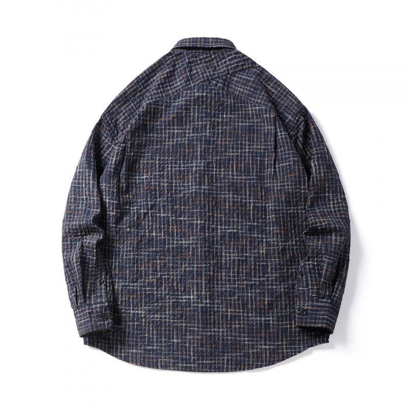 Men's Quilted Checkered Overshirt Jacket with Chest Pocket Shop Velvia