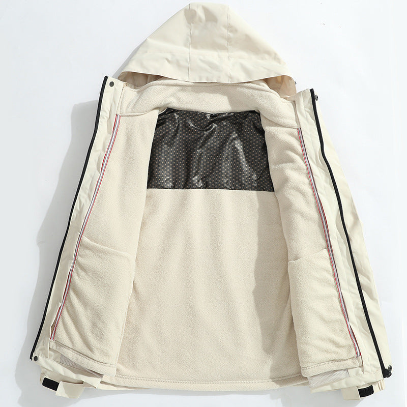 Men's Lightweight Softshell Rain Jacket with Detachable Fleece Lining, Sealed Seams and Multifunctional Pockets Shop Velvia