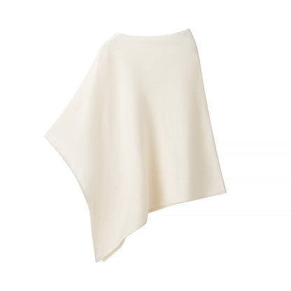 Women Fine Knit Poncho with Asymmetrical Hem and Wide Boat Neck Shop Velvia