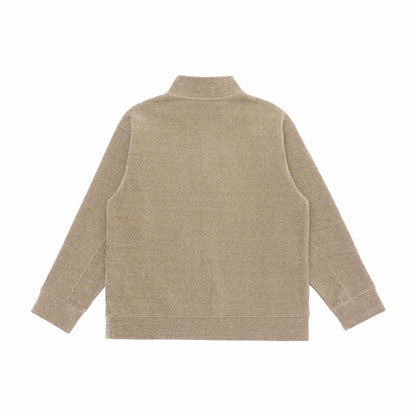 Unisex Boxy Knit Sweater with Half Button Placket and Stand-Up Collar Shop Velvia