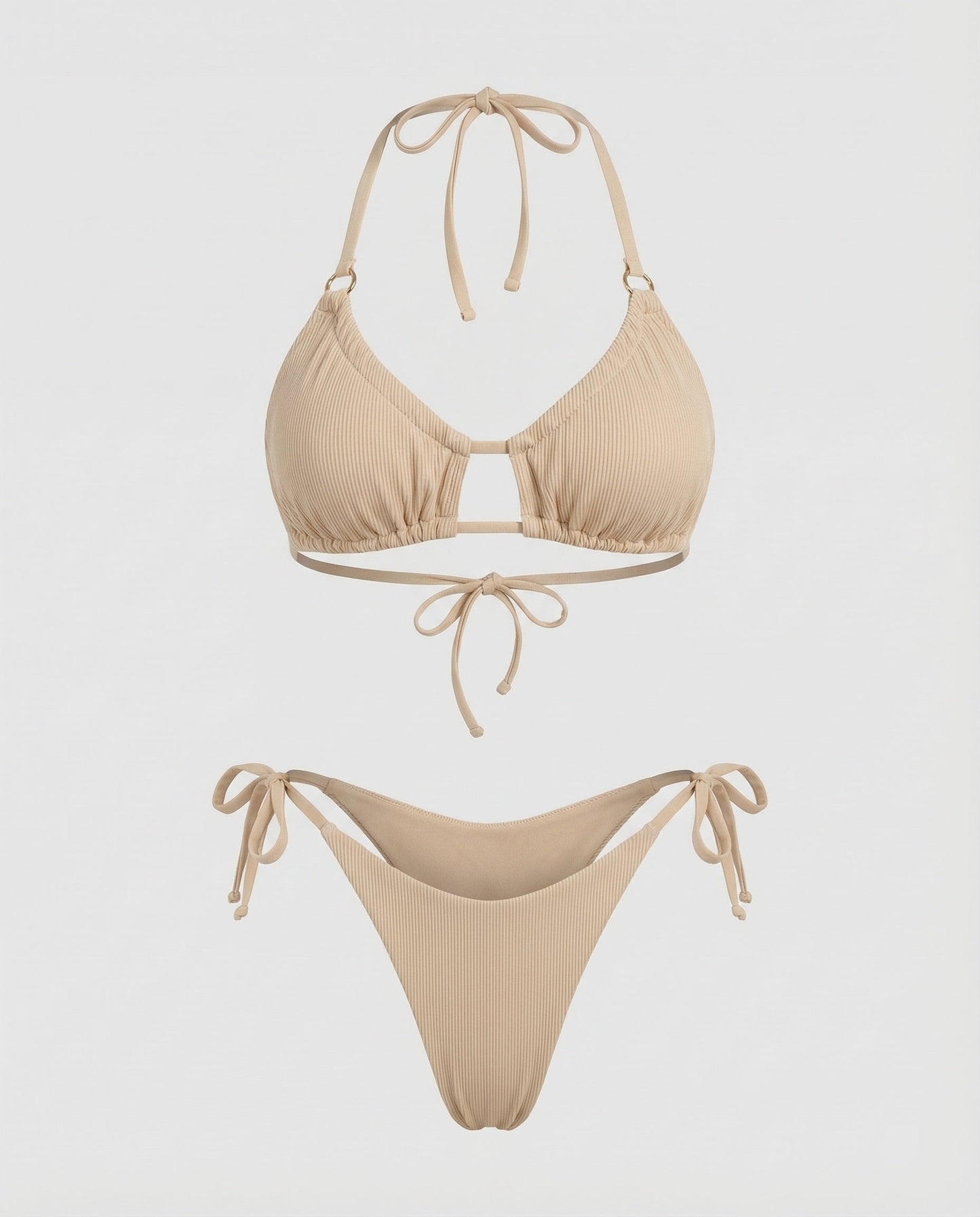 Women's Gathered Triangle Bikini Decorative Bridge