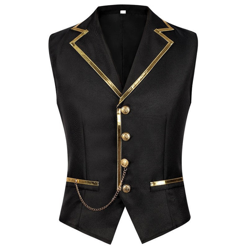 Unisex sleeveless lacing vest in historical LARP design with concealed zipper and metal eyelets Shop Velvia