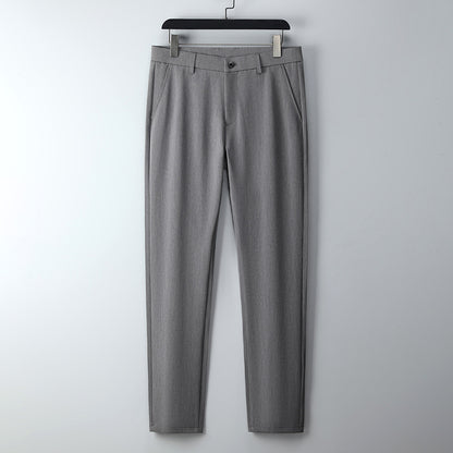 Men's slim-fit suit trousers made of stretch twill with straight leg Shop Velvia