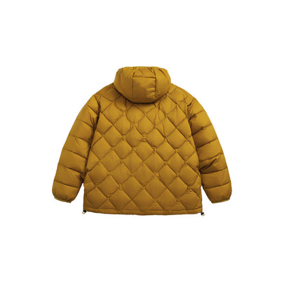 Unisex Boxy quilted jacket with hood, diamond quilting and two-way zipper Shop Velvia
