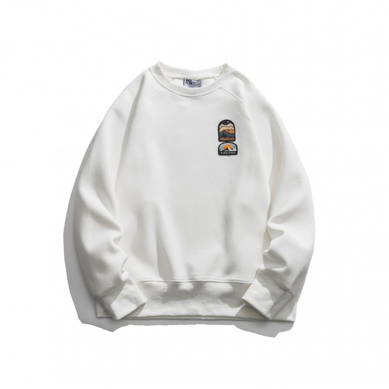 Unisex Oversize Sweatshirt with raglan sleeves and mountain patch Shop Velvia