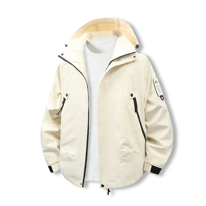 Men's Wind and Water Resistant Softshell Utility Jacket with Hood Shop Velvia