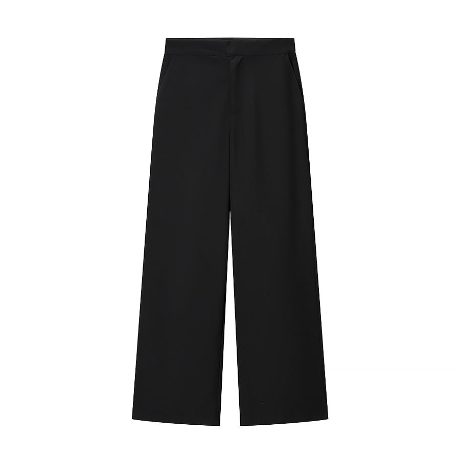 Women's Tailored Suit with Feather Cuffs and Straight-Leg Trousers Shop Velvia