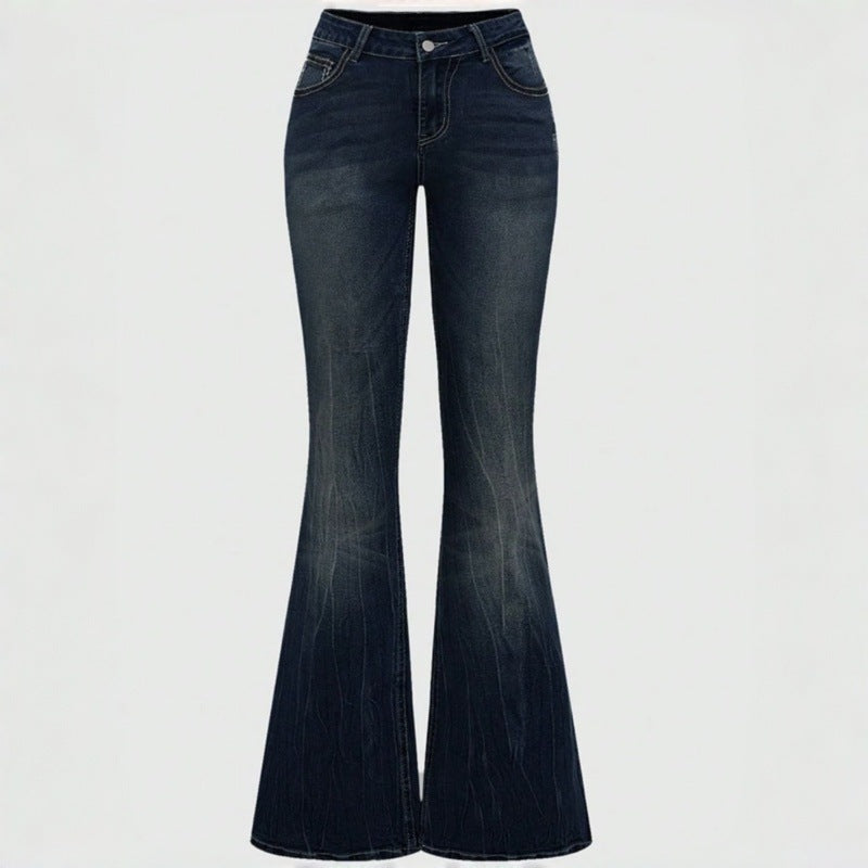 Women Bootcut Jeans with elaborate embroidery and high waist Shop Velvia