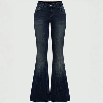 Women Bootcut Jeans with elaborate embroidery and high waist Shop Velvia
