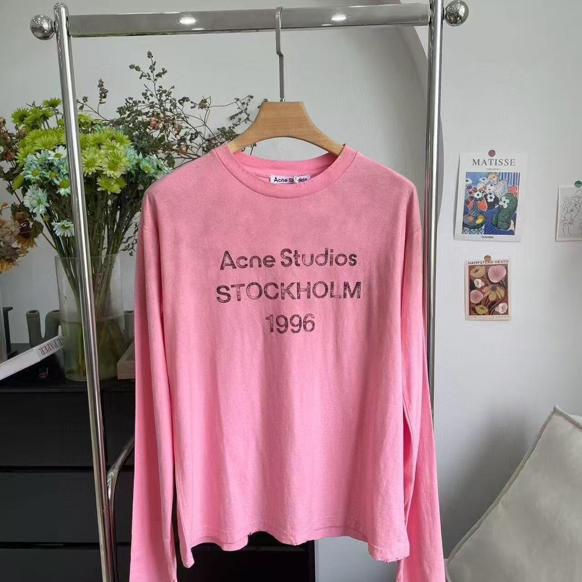 Men's Long Sleeve Shirt with Logo Print and Round Neckline Shop Velvia