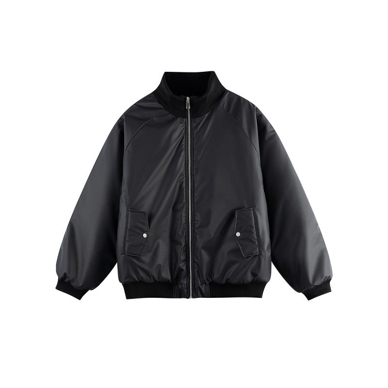 Unisex Boxy Transition Bomber Jacket with Stand Collar and Flap Pockets Shop Velvia