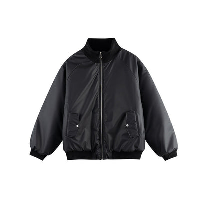 Unisex Boxy Transition Bomber Jacket with Stand Collar and Flap Pockets Shop Velvia