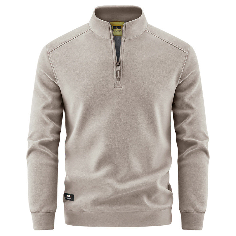 Men's Breathable Microfleece Half-Zip Sweater with Stand Collar and Raglan Sleeves Shop Velvia