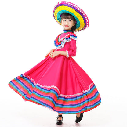 Girls' Tracht dress with colorful hem Shop Velvia