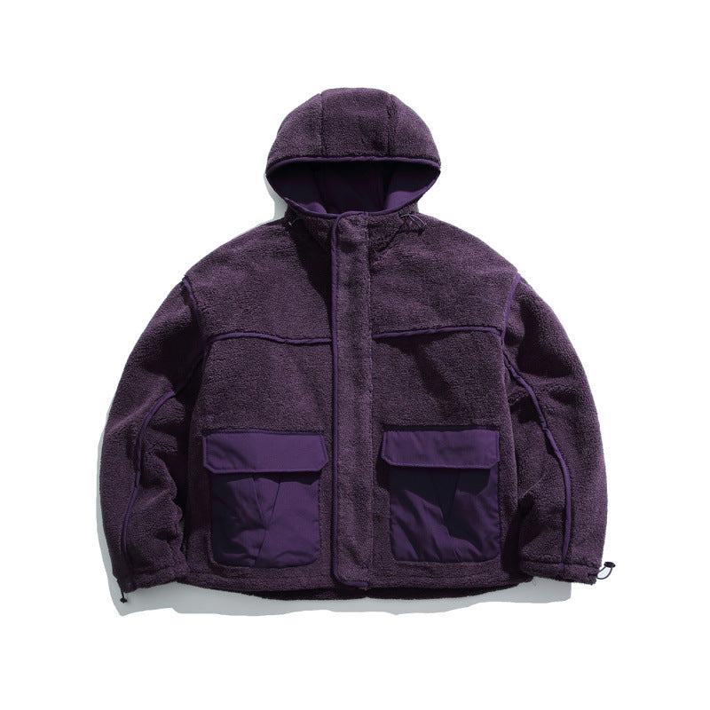 Unisex Kastige Fleece Hoodie with Utility Pockets and Drawstring Hem Shop Velvia